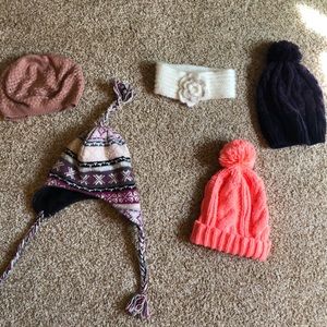 Various winter hats
